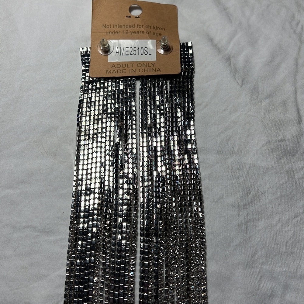 Audrey L Rhinestone Dangle Earrings - Picture 5 of 5